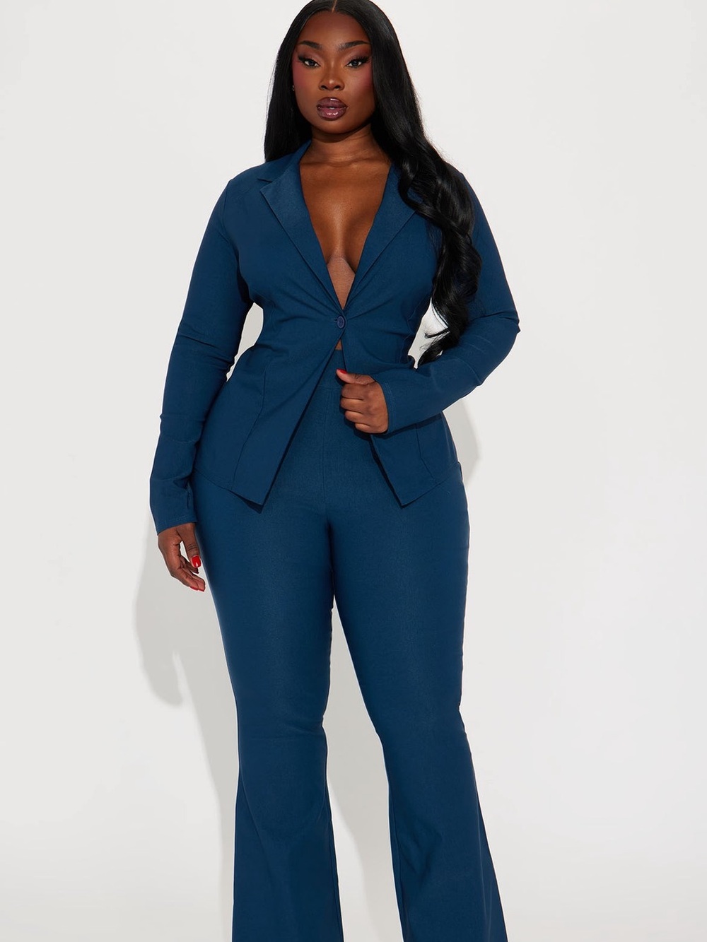 Tailored Blazer/Pants set - Women's Structured One-Button